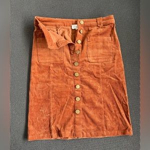 Terracotta corduroy pencil skirt from a small boutique - Bohme
